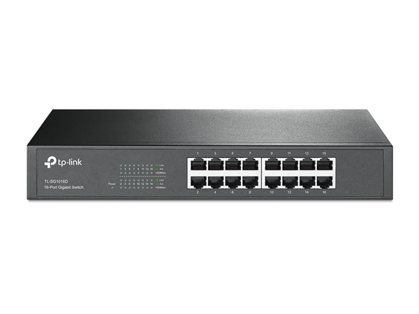 SWITCH 16 PUERTOS 10/100/1000 TP-LINK TL-SG1016D RACK NO GEGSTIONADO