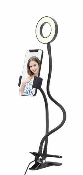 ANILLO DE LUZ PARA SELFIE CON SOPORTE PARA TELEFONO