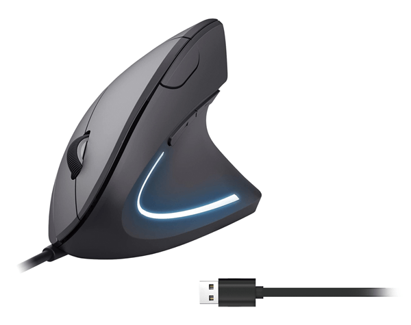 MOUSE VERTICAL EQUIP ERGONOMICO USB 6 BOTONES 3200DPI COLOR NEGRO