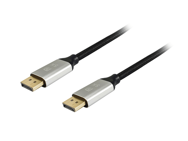 CABLE DISPLAYPORT A DISPLAYPORT PREMIUM 1.4 8K/60Hz 5M MALLA ALGOD??N TRENZADO Y CONECTOR ALUMIN
