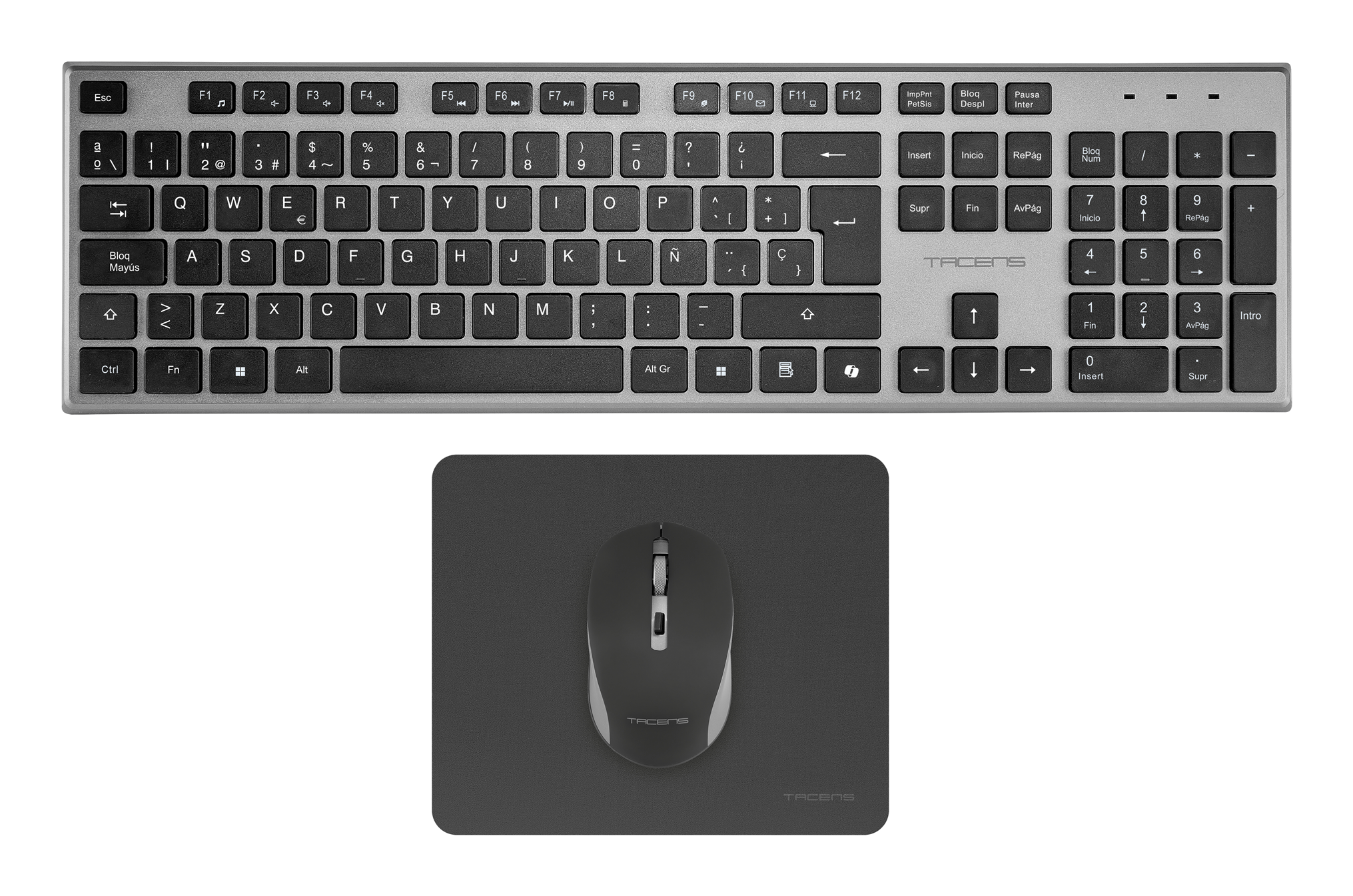 Tacens 3EN1 Teclado+Ratón+Alfom Inalámbrico Negro