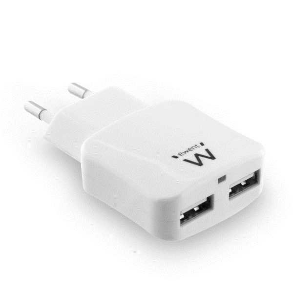 EWENT EW1302 CARGADOR 2 PUERTOS USB 2.4 (12W)