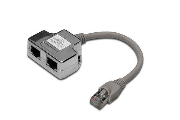 CAT 5E PATCH CABLE ADAPTER 2X CAT 5E SHIELDED PC-PC 2X RJ45 FEMALE TO 1X RJ45 MALE 0.19 M