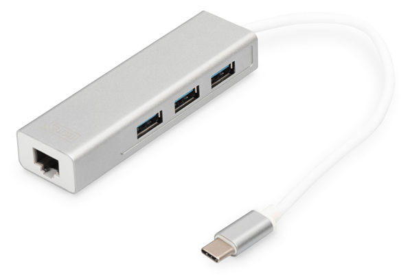 3 PORT USB 3.0 TYPE C HUB GIGABIT ETHERNET RJ45 WIN/MAC OS