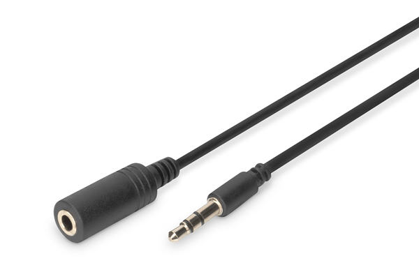 Cable de extensi n de audio estéreo de 3 5 mm 2.50m CCS 2x0.10/10 shielded M/F negro