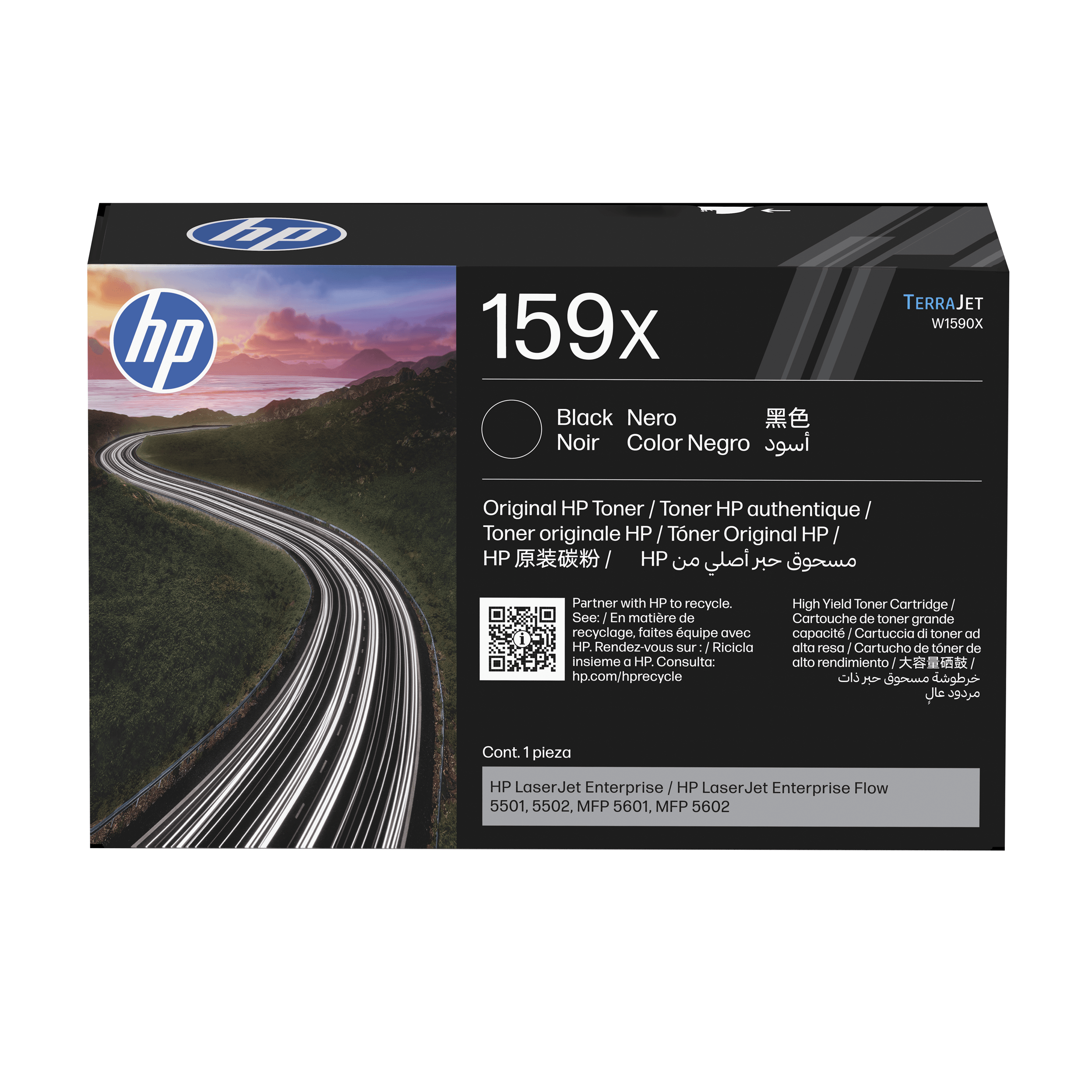 HP Toner negro 159X Alta para LaserJet Enterprise Flow 5501, MFP 5601 10000p