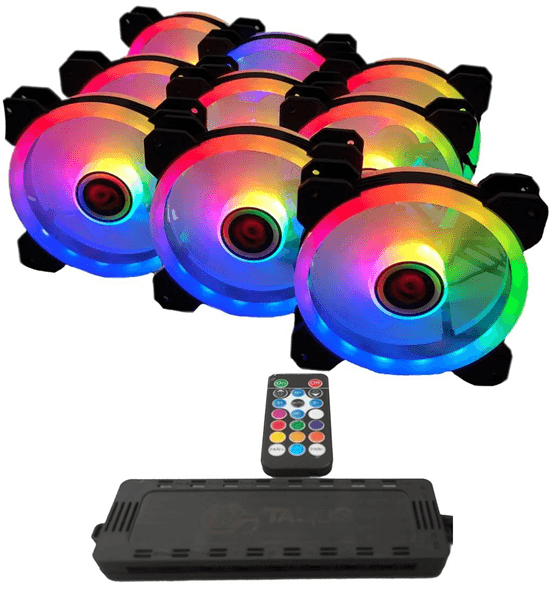 TALIUS IRIS SPECTRUM ARGB/CRONOS PACK 9 VENTILADORES 120MM + CENTRALITA. COLOR NEGRO