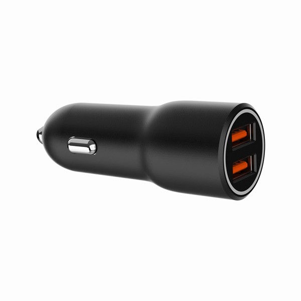 CARGADOR RAPIDO PARA COCHE GEMBIRD CON 2 PUERTOS USB, QC3.0, 36 W, NEGRO