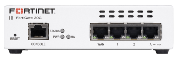 FORTINET FORTIGATE FG-30G 4X GE RJ45 PORTS (INCLUDING 3X INTERNAL PORTS, 1X WAN PORTS)
