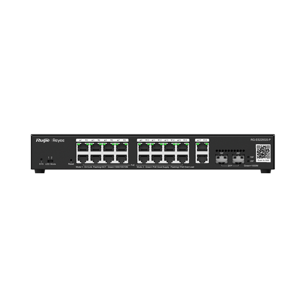 Reyee 20-Port Gigabit Smart POE Switch, 16 PoE/POE