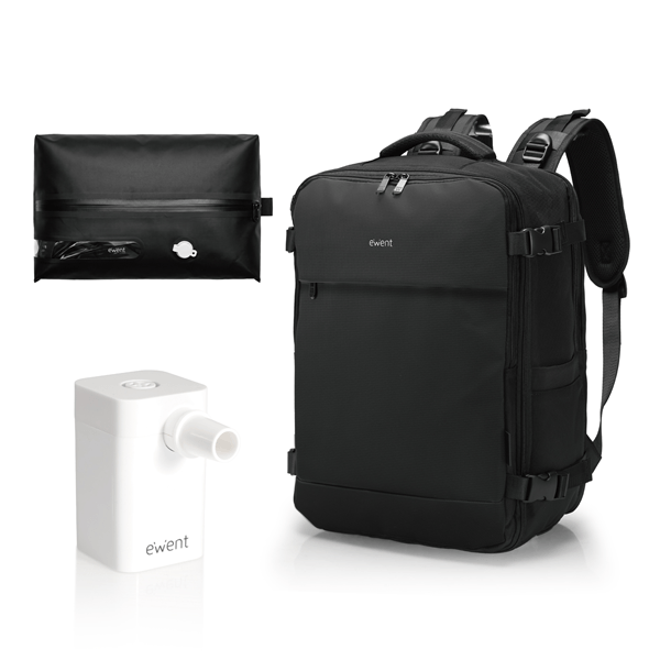MOCHILA DE VIAJE IMPERMEABLE EWENT 24L PARA PORTATIL 16.1" 40x30x20 BOLSILLO ANTIRROBO/ USB-A/USB-C