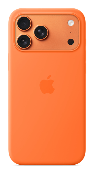 Iphone 17 pro max silicone case with magsafe orange