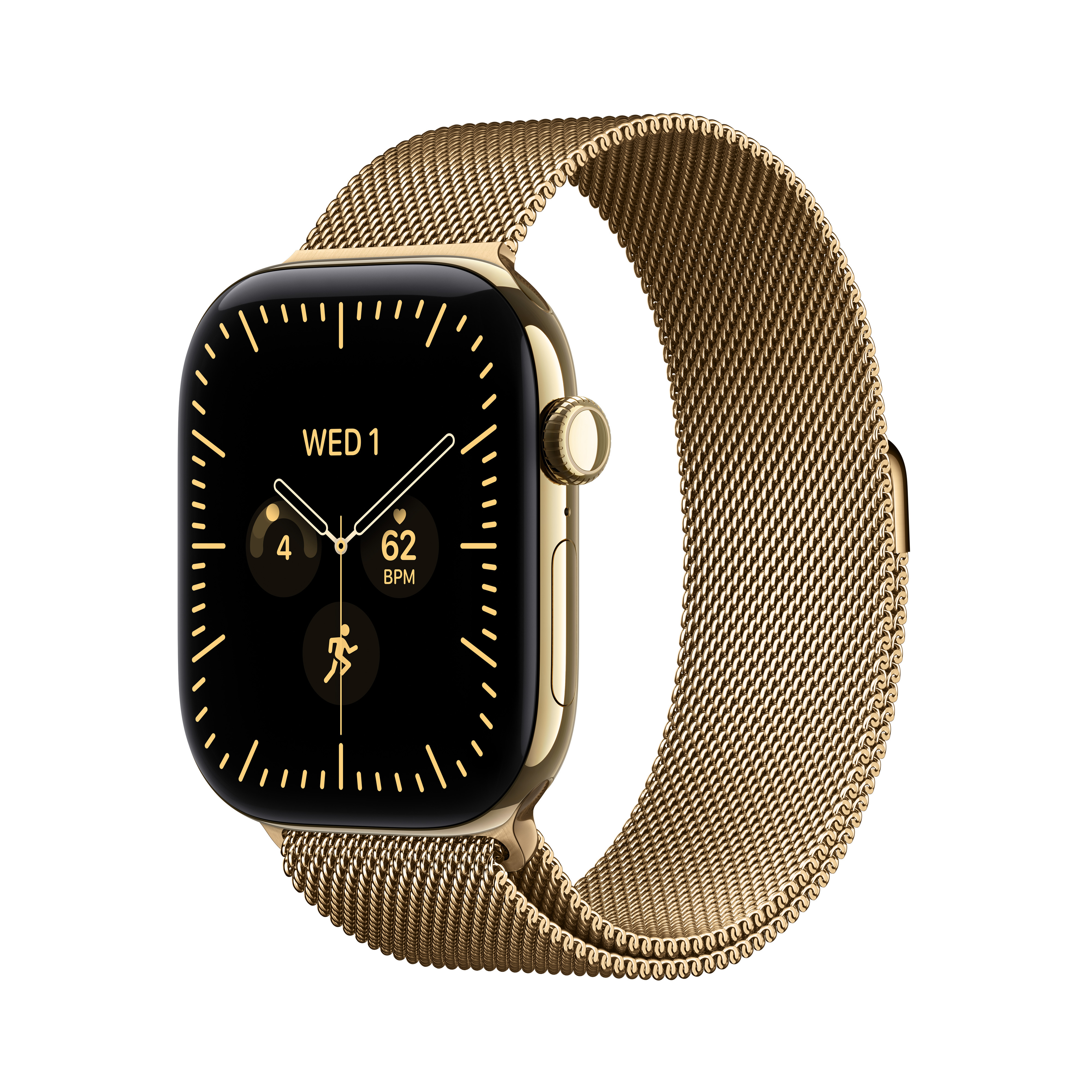 Apple Watch Series 12 GPS + Cellular 46mm Radiant Gold Titanium Case with Radiant Gold Milanese Loop - M/L