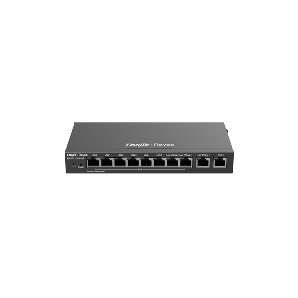 Router multi-wan ruijie rg-eg210g-p-v3 10p 2x1gb 8x1gb poe+ 110w vpn app negro