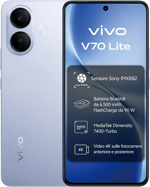 Smartphone vivo v v70 lite 5g 6.77" 5g 6gb/256gb azul