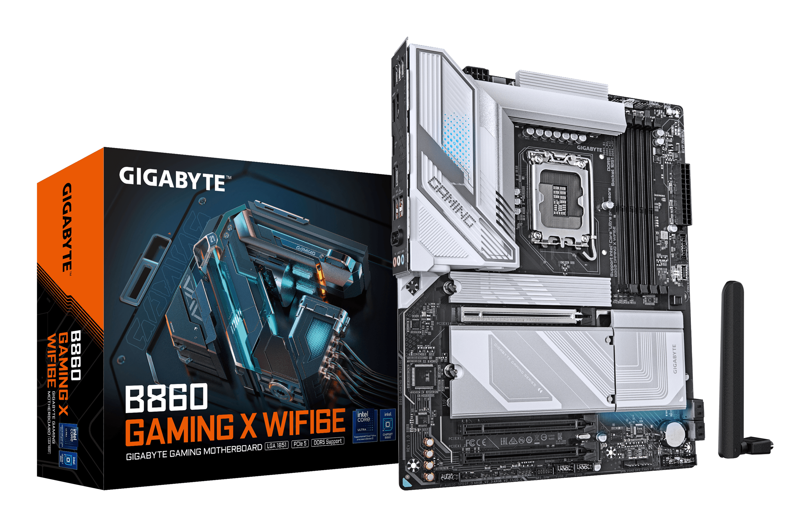 GIGABYTE Intel B860 GAMING X WIFI6E Placa base - CPUs Intel Core Ultra, VRM de 12+1+2+1 fases, hasta 9066MHz DDR5, 1xPCIe 5.0 + 2xPCIe 4.0 M.2, LAN 2