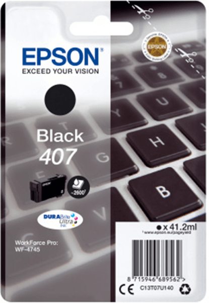 Epson 407 cartucho de tinta negro (original)