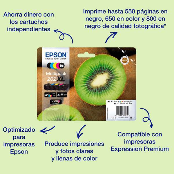 Epson 202 cartucho de tinta negro (original)