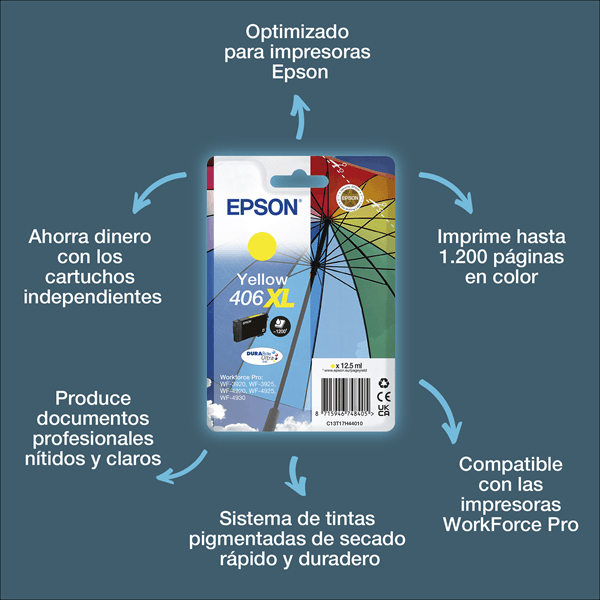 EPSON Singlepack Yellow 406XL DURABrite Ultra Ink