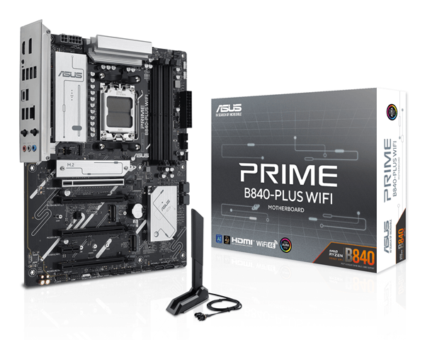 ASUS Prime B840-PLUS WiFi - Placa Base AMD ATX, DDR5, PCIe 4.0 Ready, Tres Ranuras M.2, Wi-Fi 6E, Realtek 2.5Gb Ethernet, DisplayPort, HDMI, USB 10Gbps Tipo-A y Tipo-C, BIOS Flashback, Aura Sync – imagen 2