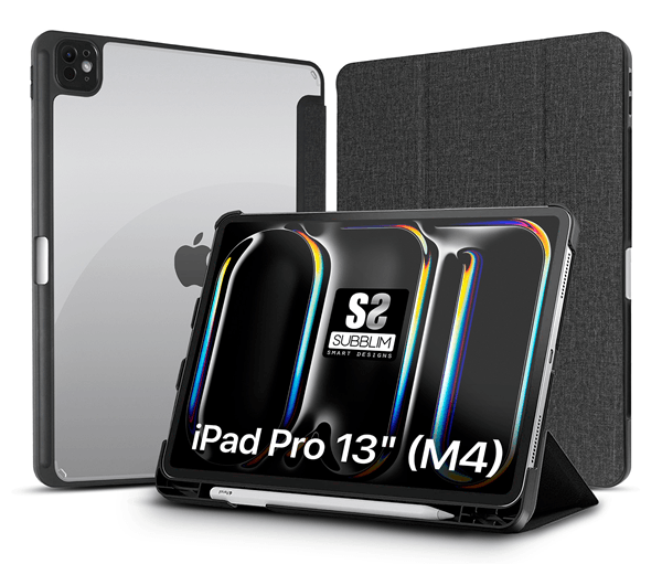 SUBBLIM Funda Tablet Clear para Shock Case iPad Pro 13" M4 2024 Shock Absortion Dos Ángulos De Visión Exclusiva Slot Apple Pencil