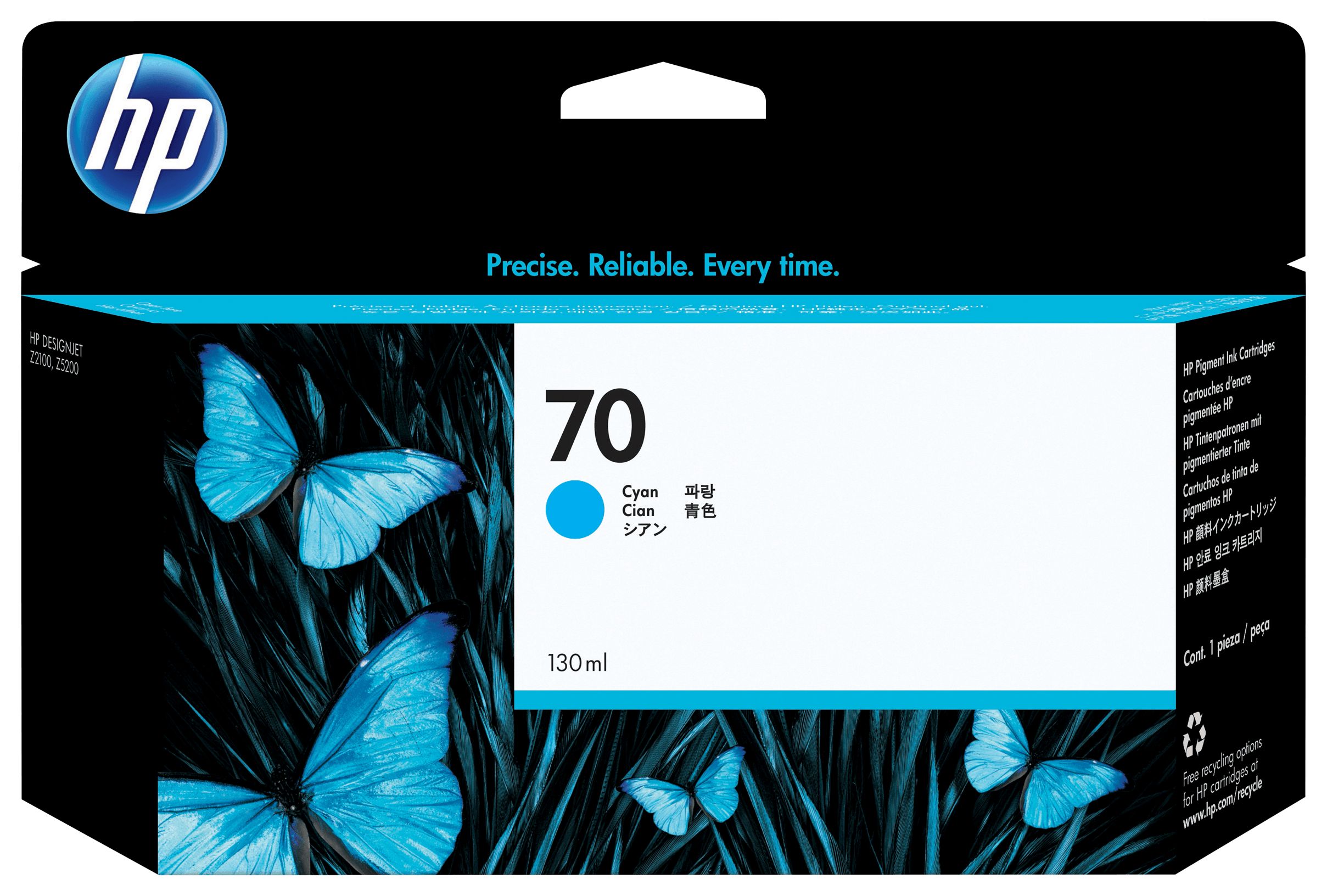 HP 70 (C9452A) cartucho de tinta cian (original) – imagen 2