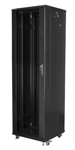Armario lanberg rack 19" 42u 600x600 flat pack black negro