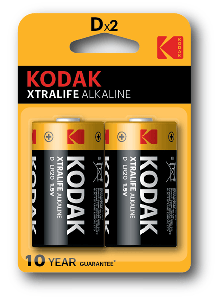 Pila kodak alcalina xtralife d lr20 blister*2 (ecotasas incluidas) – imagen 2