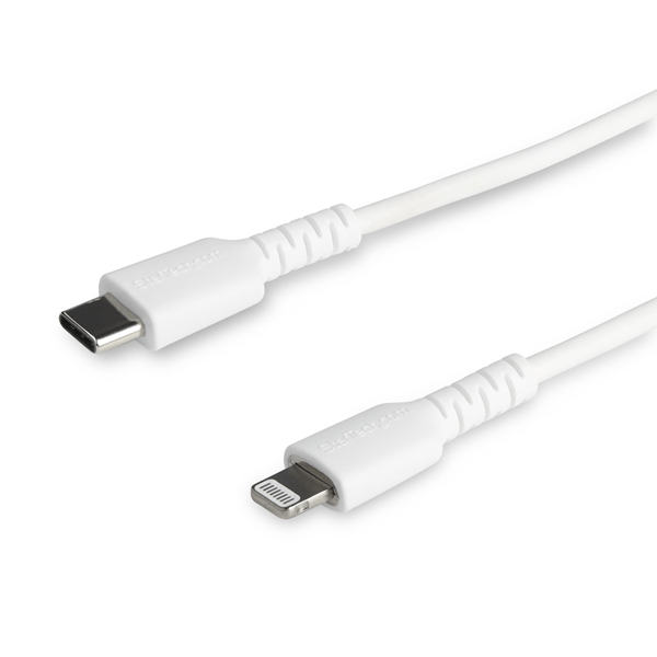 Cable de 2m lightning a usb-c - mfi - usb tipo c - blanco – imagen 2