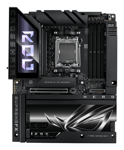 PLACA ASUS ROG CROSSHAIR X870E HERO BTF,AMD,AM5,X870E,4DDR5,256GB,HDMI,4SATA3+5M.2,1X5+12.5GBLAN+WIFI7+BT5.4,2USB4+8USB3.2,E-ATX