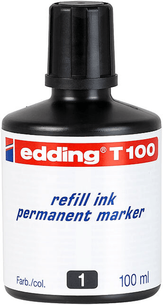 FRASCO TINTA PARA RELLENAR 100ML NEGRO EDDING T100-01