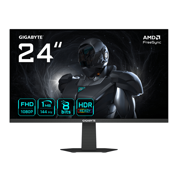 MONITOR GIGABYTE GS24F14 Monitor Gaming 24” FHD - 1920 x 1080, 144Hz, 1ms, 300 cd/m², HDMI 1.4, DisplayPort 1.2 23.8" IPS 1920 x 1080 HDMI