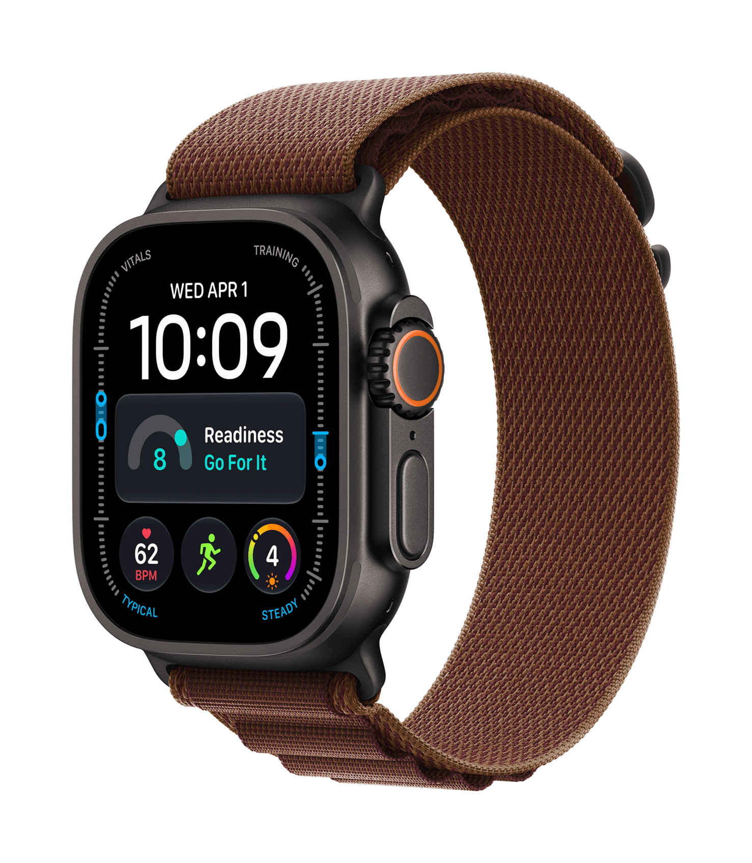 Apple Watch Ultra 4 GPS + Cellular 49mm Black Titanium Case with Burgundy Alpine Loop - M