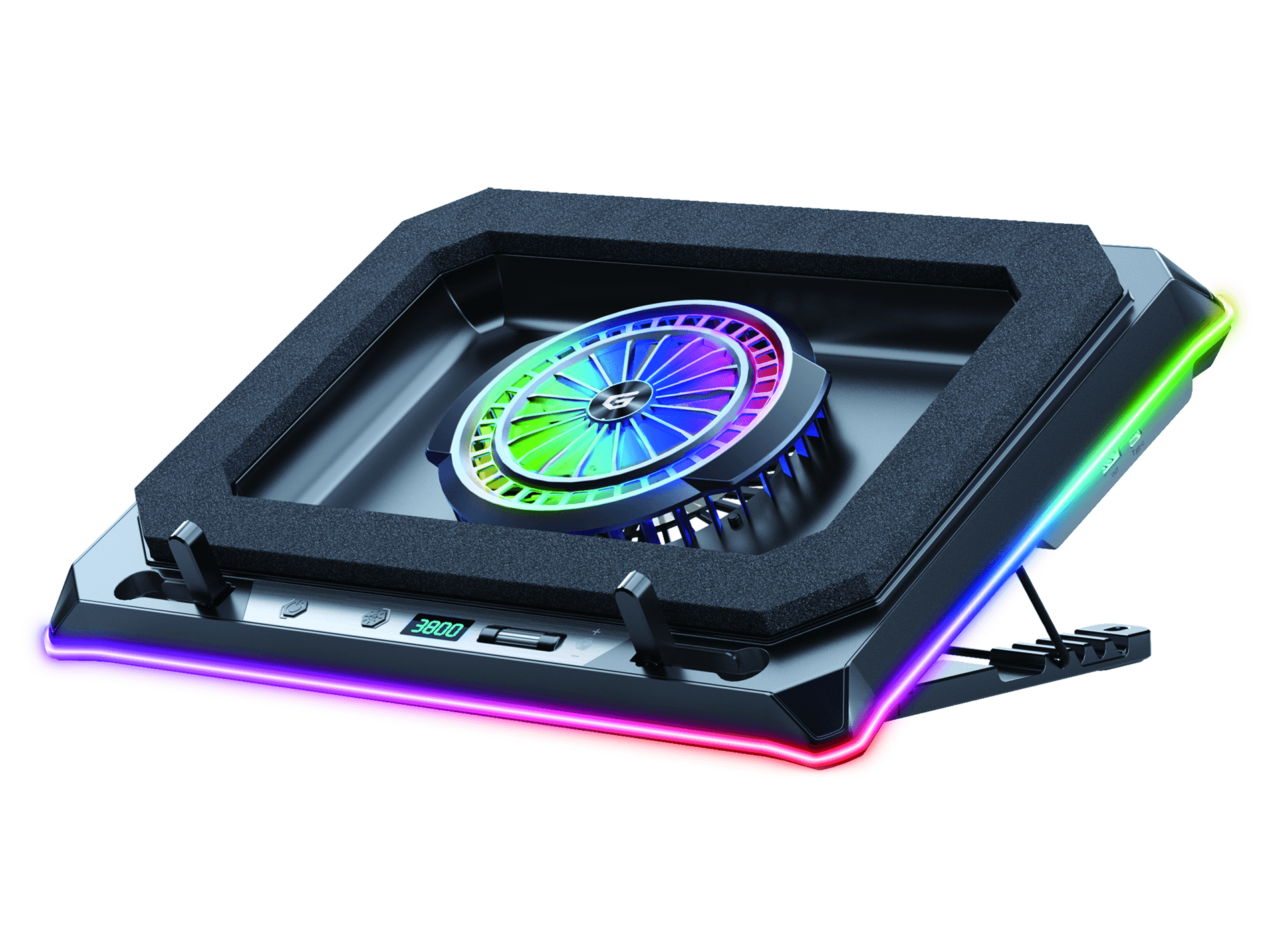 BASE DE REFRIGERACION PARA PORTATILES GAMING CONCEPTRONIC THYIA04B HASTA 19" VENTILADOR LUZ RGB