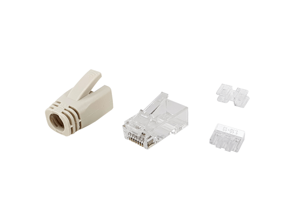 KIT 100 CONECTORES RJ45 EQUIP CATEGORIA 6A 121176 CON CAPUCHON Y GUIA