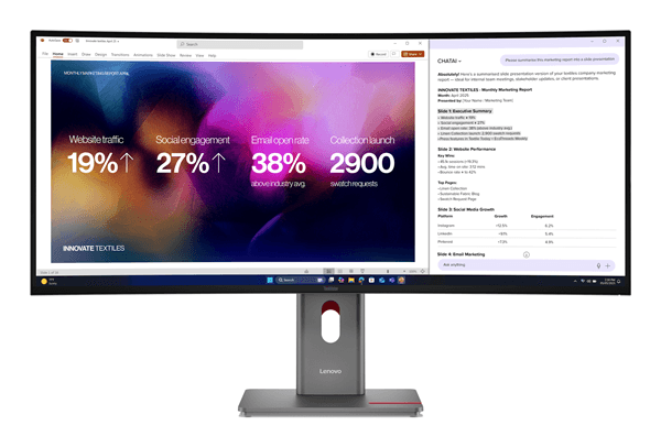 LENOVO ThinkVision P40WD-40 Monitor ThinkVision 39.7" LCD IPS HDMI Altavoces