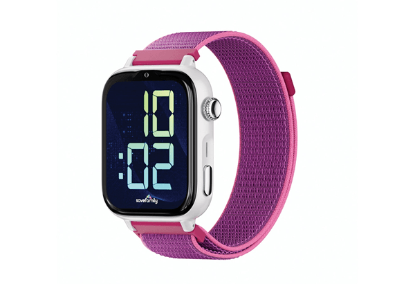 SaveFamily SaveWatch Plus 2 Reloj Inteligente para ni os 4G Esfera Blanca correa Tela Frambuesa