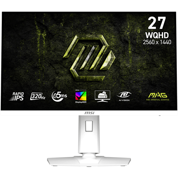 MSI MONITOR MAG 274QRFW X32. 27" RAPID IPS FLAT. 2560X1440. 320HZ. BLANCO