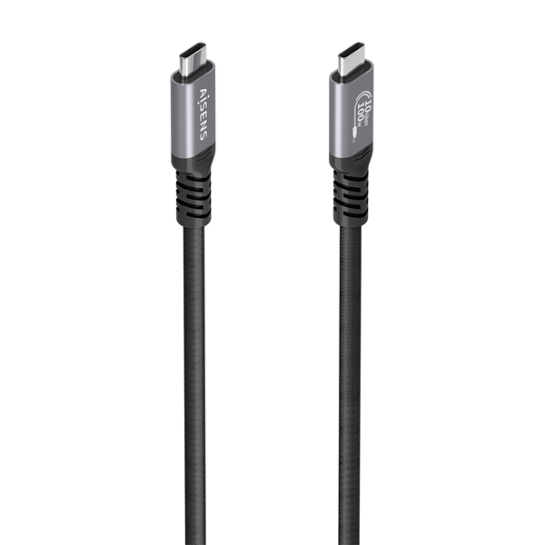 AISENS Cable USB 3 2 Gen2 Aluminio 10Gbps 8K 30Hz 5A 100W E Mark Tipo USB C M USB C M Negro 5 0m