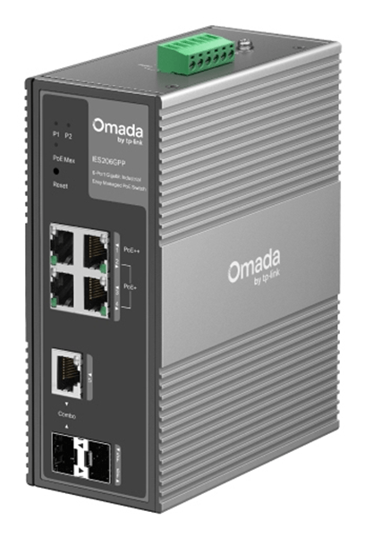 SWITCH GESTIONABLE L2 TP-LINK IES206GPP 4xGb (1xPoE++ 3xPoE+) 1xRJ45/SFP Gb 1xSFP Gb 120W DISE??O