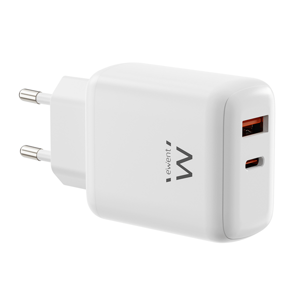 EWENT CARGADOR RAPIDO GAN DE 45W /USB-C PD Y USB-A