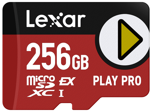 256 LEXAR PLAY PRO MICROSD EXPRESS 7.1, UP TO 900MB/S READ,600MB/S WRITE, C10 U3,AND UP TO 104MB/S WITH UHS-I HOST