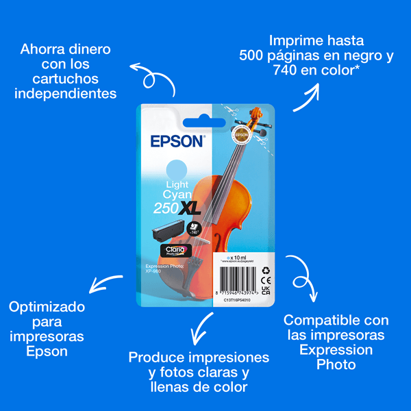 EPSON Singlepack Light Cyan 250XL ink