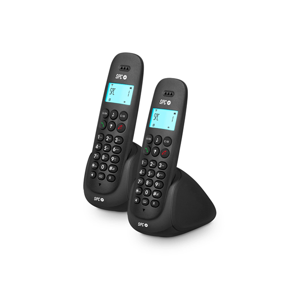 telefono duo dect purity duo black   red