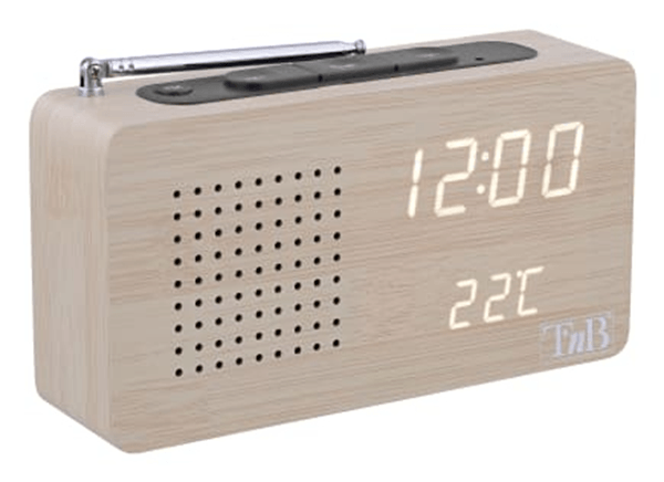 TNB JOY - Radio despertador LED FM - efecto madera