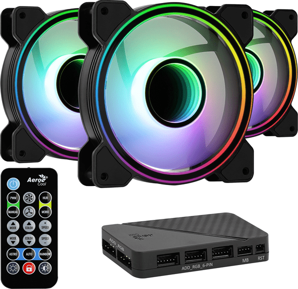 aerocool ventilador 12cm rgb infinite mirror+h66f