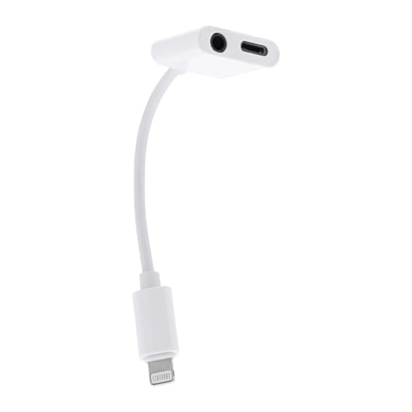 TNB WAY - Adaptador Lightning a jack de 3,5 mm hembra + Lightning hembra - blanco