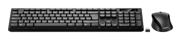 TECLADO Y MOUSE BELKIN WIRELESS BBZ010 1200 DPI SLIM MULTIMEDIA NEGRO