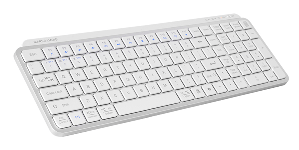 TECLADO MARS GAMING MULTIDISPOSITIVO MKSILENKEYSWES BT 2.4GHZ COPILOT BATERIA BLANCO