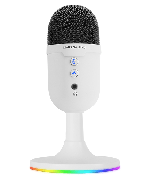 MICROFONO COMPACTO MARS GAMING MMICCX USB BLANCO DE ALTA DEFINICION 196kHz 24BITS ENC ARG BASE